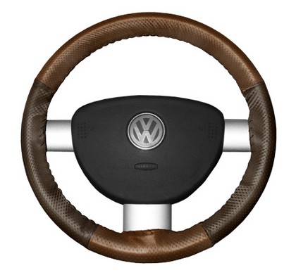 Wheelskins Steering Wheel Cover - EuroPerf, Perforated All Around (Tan Top / Brown Sides)