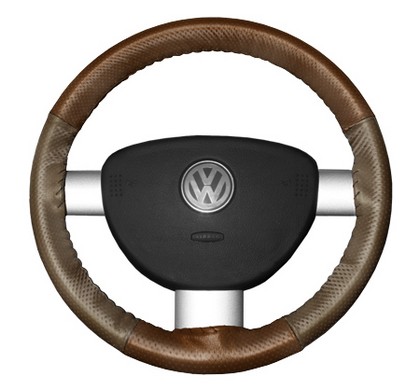 Wheelskins Steering Wheel Cover - EuroPerf, Perforated All Around (Tan Top / Oak Sides)