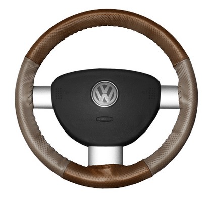 Wheelskins Steering Wheel Cover - EuroPerf, Perforated All Around (Tan Top / Sand Sides)