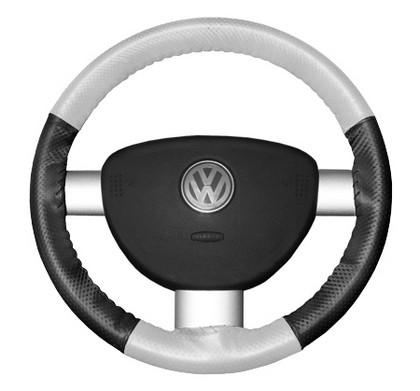 Wheelskins Steering Wheel Cover - EuroPerf, Perforated All Around (White Top / Charcoal Sides)