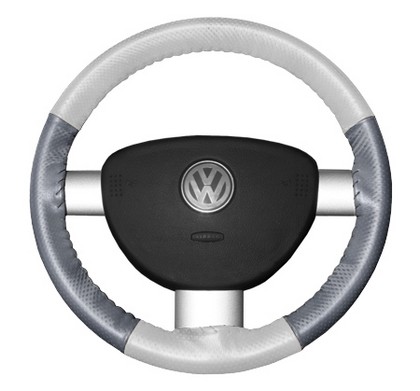 Wheelskins Steering Wheel Cover - EuroPerf, Perforated All Around (White Top / Grey Sides)