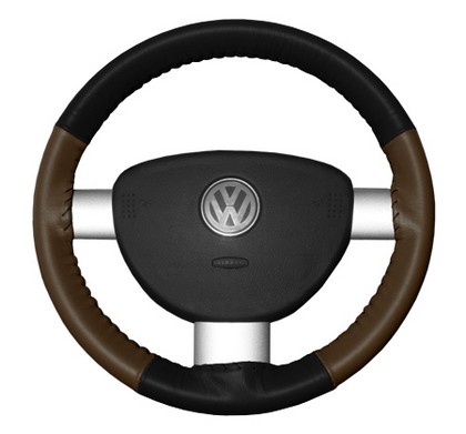 Wheelskins Steering Wheel Cover - Eurotone (Black Top / Brown Sides)