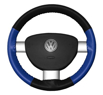 Wheelskins Steering Wheel Cover - Eurotone (Black Top / Cobalt Sides)