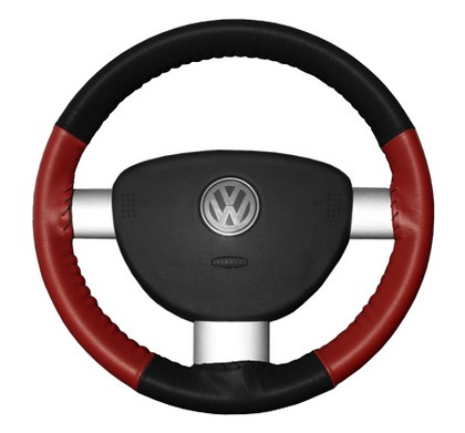 Wheelskins Steering Wheel Cover - Eurotone (Black Top / Red Sides)