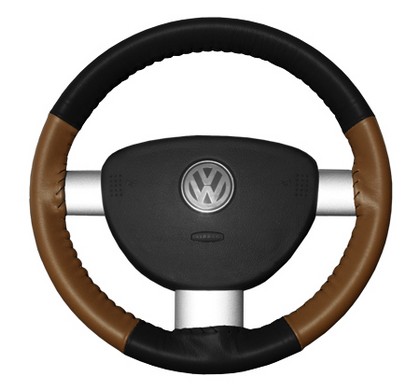 Wheelskins Steering Wheel Cover - Eurotone (Black Top / Tan Sides)