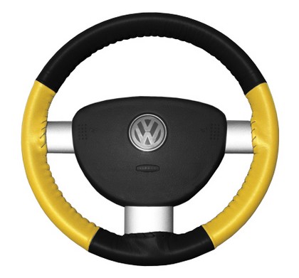 Wheelskins Steering Wheel Cover - Eurotone (Black Top / Yellow Sides)