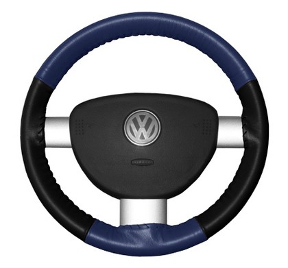 Wheelskins Steering Wheel Cover - Eurotone (Blue Top / Black Sides)