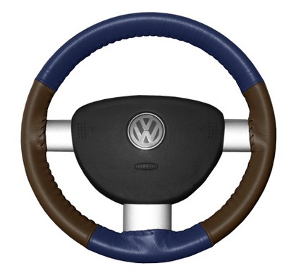 Wheelskins Steering Wheel Cover - Eurotone (Blue Top / Brown Sides)