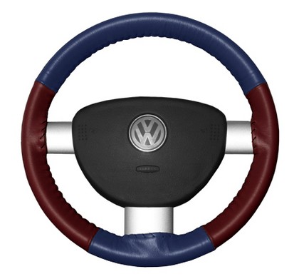 Wheelskins Steering Wheel Cover - Eurotone (Blue Top / Burgundy Sides)