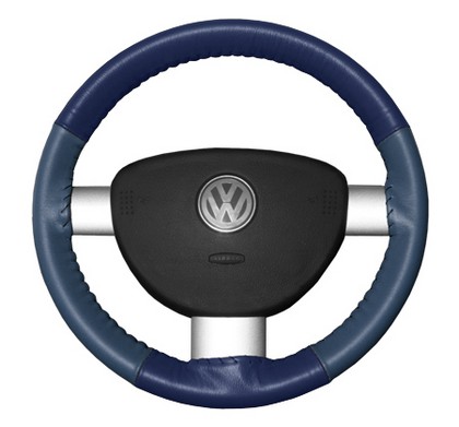 Wheelskins Steering Wheel Cover - Eurotone (Blue Top / Sea Blue Sides)