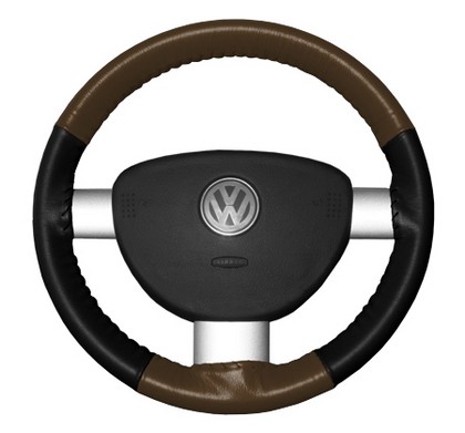 Wheelskins Steering Wheel Cover - Eurotone (Brown Top / Black Sides)