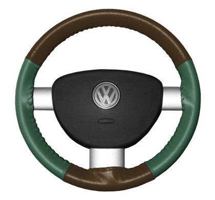 Wheelskins Steering Wheel Cover - Eurotone (Brown Top / Green Sides)