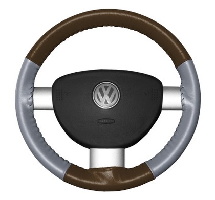 Wheelskins Steering Wheel Cover - Eurotone (Brown Top / Grey Sides)