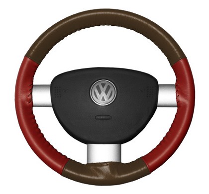 Wheelskins Steering Wheel Cover - Eurotone (Brown Top / Red Sides