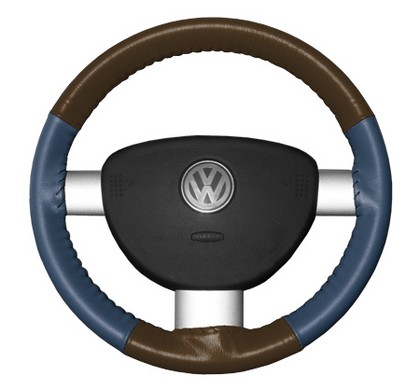 Wheelskins Steering Wheel Cover - Eurotone (Brown Top / Sea Blue Sides)