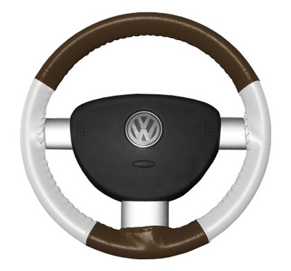 Wheelskins Steering Wheel Cover - Eurotone (Brown Top / White Sides)