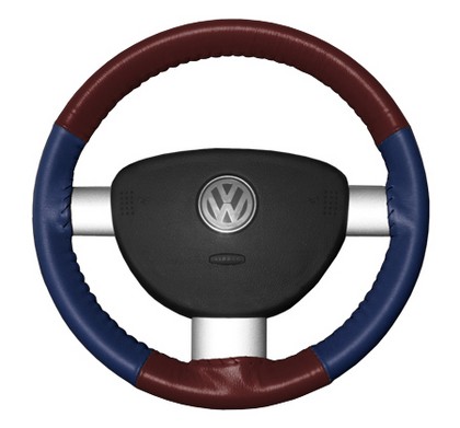 Wheelskins Steering Wheel Cover - Eurotone (Burgundy Top / Blue Sides)