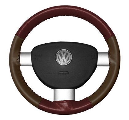 Wheelskins Steering Wheel Cover - Eurotone (Burgundy Top / Brown Sides)