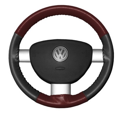 Wheelskins Steering Wheel Cover - Eurotone (Burgundy Top / Charcoal Sides)