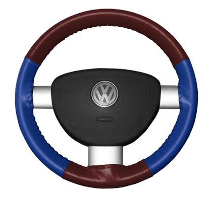 Wheelskins Steering Wheel Cover - Eurotone (Burgundy Top / Cobalt Sides)