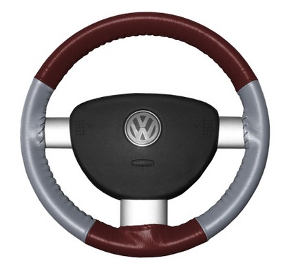 Wheelskins Steering Wheel Cover - Eurotone (Burgundy Top / Grey Sides)