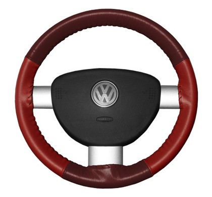 Wheelskins Steering Wheel Cover - Eurotone (Burgundy Top / Red Sides)