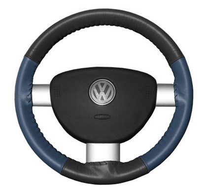 Wheelskins Steering Wheel Cover - Eurotone (Charcoal Top / Sea Blue Sides)