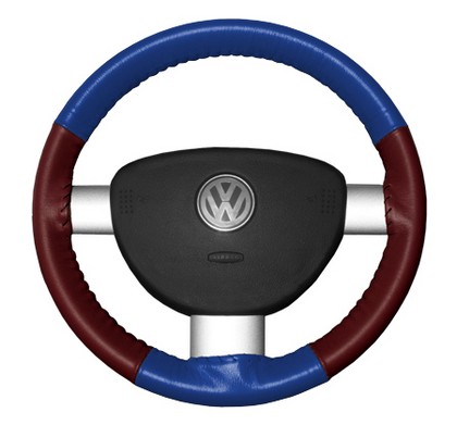 Wheelskins Steering Wheel Cover - Eurotone (Cobalt Top / Burgundy Sides)