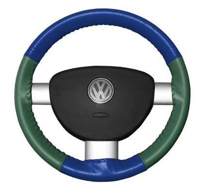 Wheelskins Steering Wheel Cover - Eurotone (Cobalt Top / Green Sides)