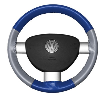 Wheelskins Steering Wheel Cover - Eurotone (Cobalt Top / Grey Sides)