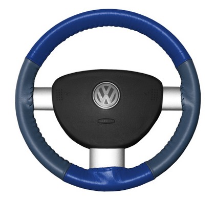 Wheelskins Steering Wheel Cover - Eurotone (Cobalt Top / Sea Blue Sides)