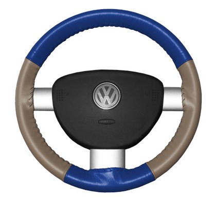 Wheelskins Steering Wheel Cover - Eurotone (Cobalt Top / Sand Sides)