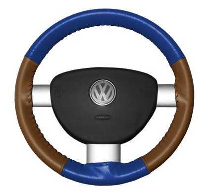 Wheelskins Steering Wheel Cover - Eurotone (Cobalt Top / Tan Sides)