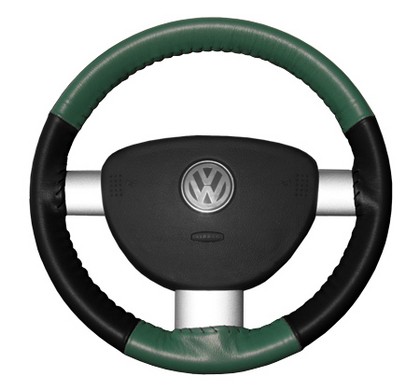 Wheelskins Steering Wheel Cover - Eurotone (Green Top / Black Sides)