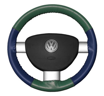 Wheelskins Steering Wheel Cover - Eurotone (Green Top / Blue Sides)