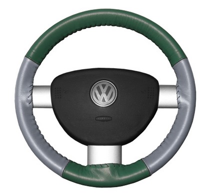 Wheelskins Steering Wheel Cover - Eurotone (Green Top / Grey Sides)