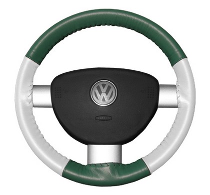 Wheelskins Steering Wheel Cover - Eurotone (Green Top / White Sides)