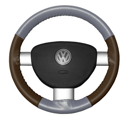 Wheelskins Steering Wheel Cover - Eurotone (Grey Top / Brown Sides)