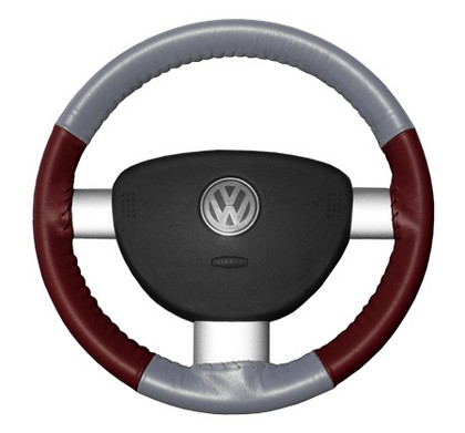 Wheelskins Steering Wheel Cover - Eurotone (Grey Top / Burgundy Sides)