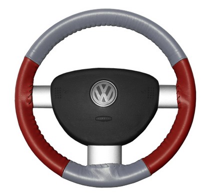 Wheelskins Steering Wheel Cover - Eurotone (Grey Top / Red Sides)