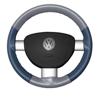 Wheelskins Steering Wheel Cover - Eurotone (Grey Top / Sea Blue Sides)