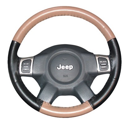 Wheelskins Steering Wheel Cover - Eurotone (Oak Top / Black Sides)