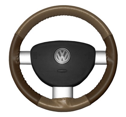 Wheelskins Steering Wheel Cover - Eurotone (Oak Top / Brown Sides)