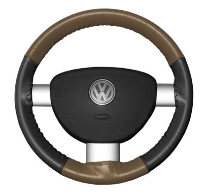 Wheelskins Steering Wheel Cover - Eurotone (Oak Top / Charcoal Sides)