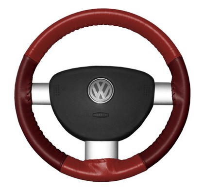 Wheelskins Steering Wheel Cover - Eurotone (Red Top / Burgundy Sides)