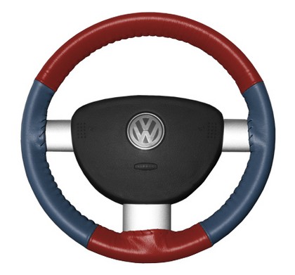 Wheelskins Steering Wheel Cover - Eurotone (Red Top / Sea Blue Sides)