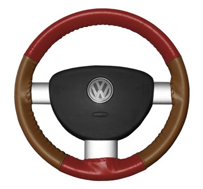 Wheelskins Steering Wheel Cover - Eurotone (Red Top / Tan Sides)