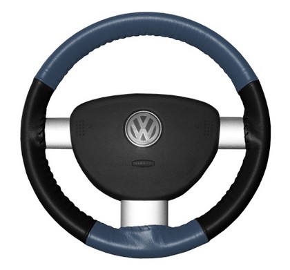 Wheelskins Steering Wheel Cover - Eurotone (Sea Blue Top / Black Sides)