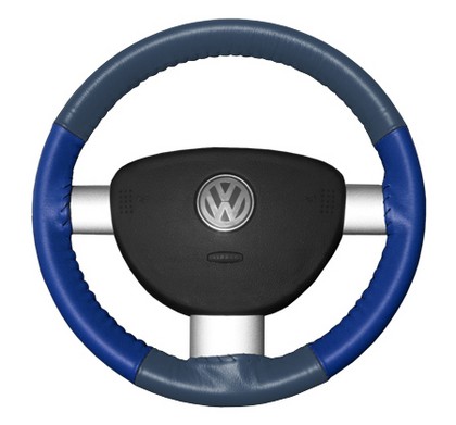 Wheelskins Steering Wheel Cover - Eurotone (Sea Blue Top / Cobalt Sides)