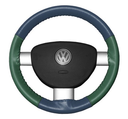 Wheelskins Steering Wheel Cover - Eurotone (Sea Blue Top / Green Sides)